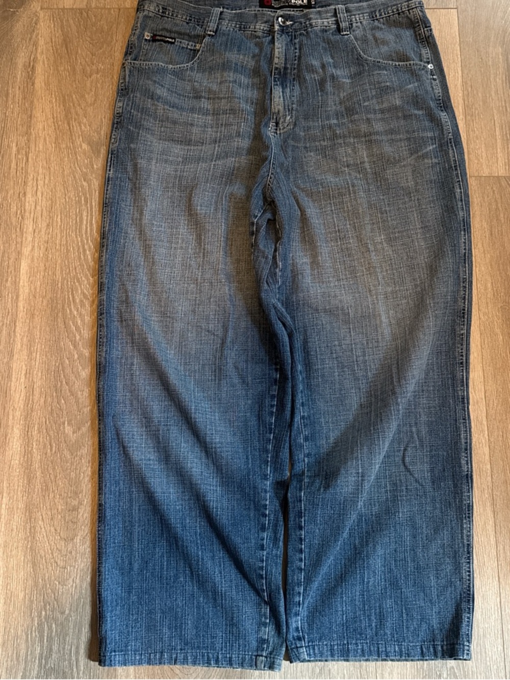 South Pole Blue Denim Jeans with Red Logo Accent